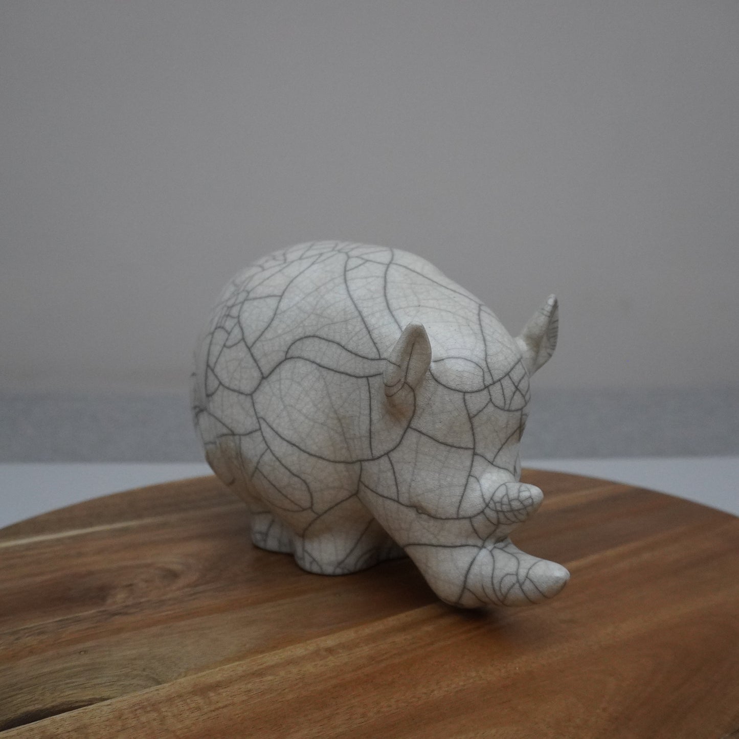 Small, White Crackled Rhino (SKU:24040105)