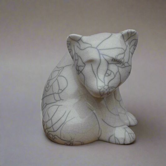 Small, White Crackled Bear (SKU:24040104)