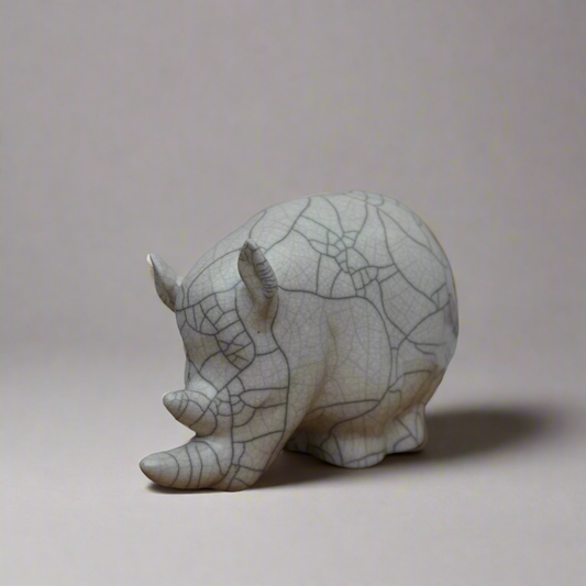 Small, White Crackled Rhino (SKU:24040105)