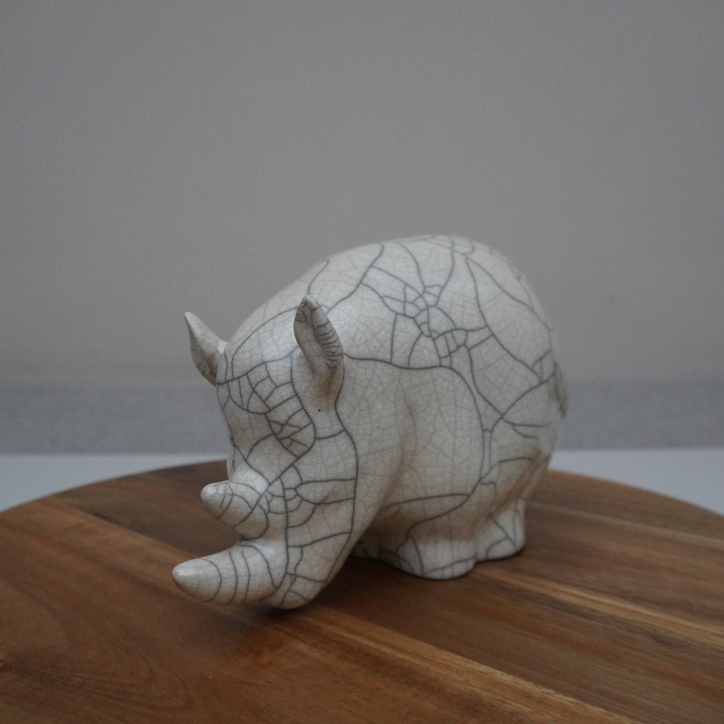 Small, White Crackled Rhino (SKU:24040105)