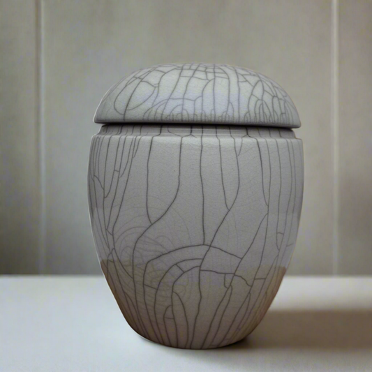 White Crackled, Cylindrical Vessel (SKU:24040122)