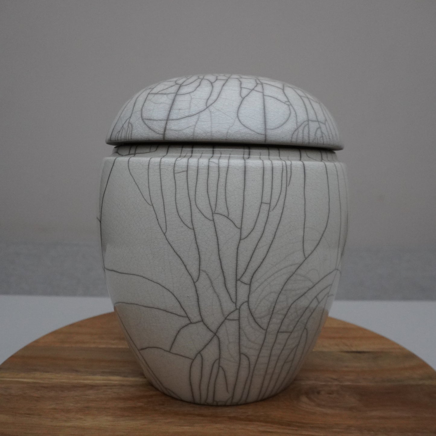 White Crackled, Cylindrical Vessel (SKU:24040122)