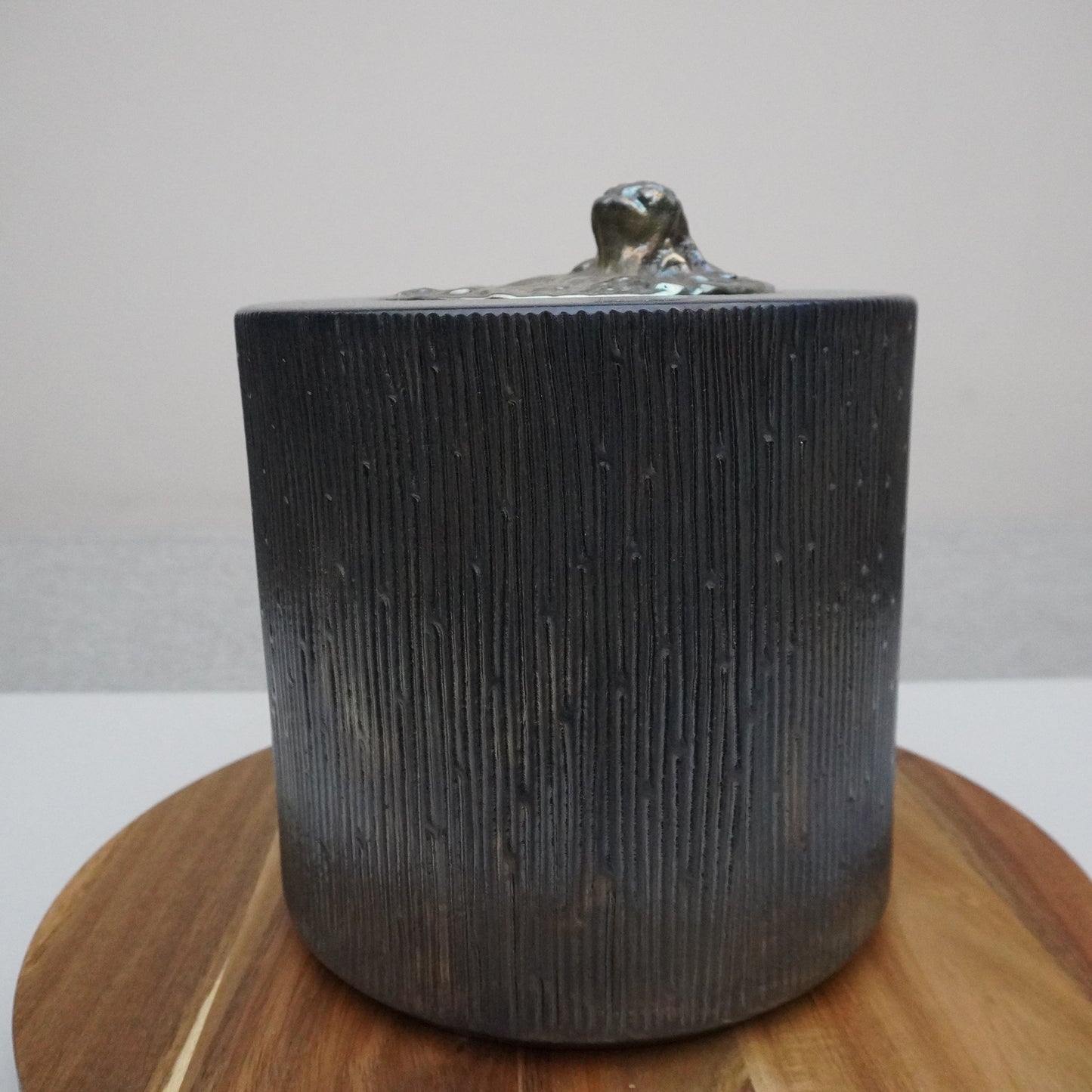 Threaded, Cylindrical Silver Vessel (SKU:24040123)