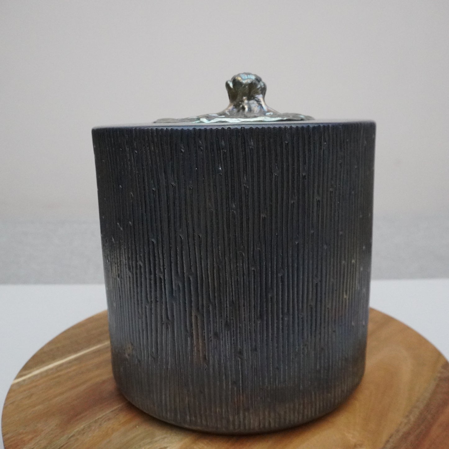 Threaded, Cylindrical Silver Vessel (SKU:24040123)